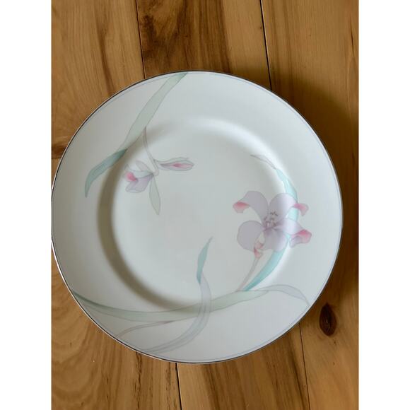 5 Mikasa June Garden Dinner Plates 10.75" Platinum Trim - Picture 7 of 12